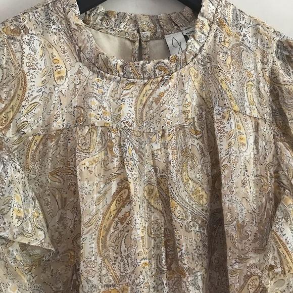 NWT Joie | Sheer Paisley Sleeveless Ruffle Top | Med - Picture 4 of 9
